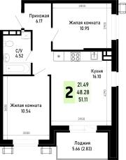 2-х комнатная квартира